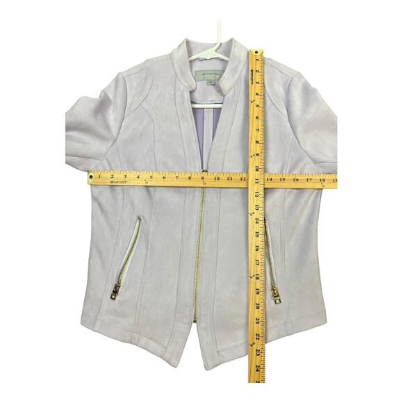 Andrew Marc New York purple Faux Suede Jacket Moto S Small - Picture 6 of 8